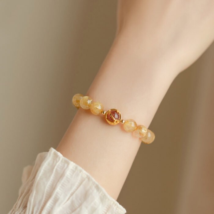 Citrine Natural Crystal Blonde Crystal Bracelet Girls