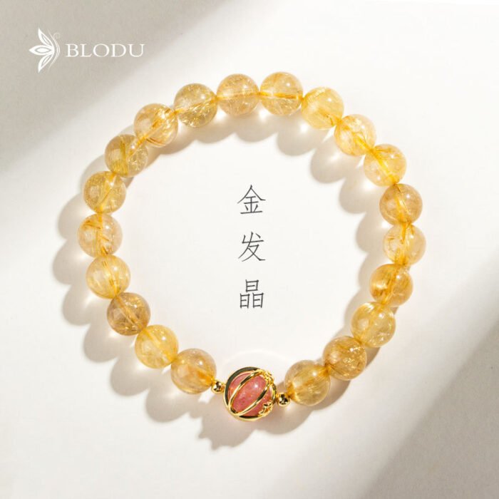 Citrine Natural Crystal Blonde Crystal Bracelet Girls